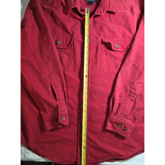 Woolrich Men's Red Chamois Flannel Shirt Vintage, XLarge, Button-Up, Cotton - Picture 5 of 6